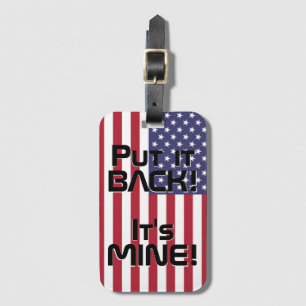 USA National Flag Funny Patriotic Luggage Tag