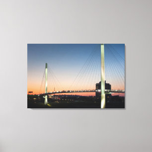 USA, Nebraska, Omaha, Bob Kerrey Pedestrian Canvas Print