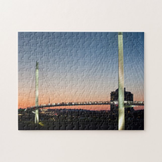 USA, Nebraska, Omaha, Bob Kerrey Pedestrian Jigsaw Puzzle (Horizontal)