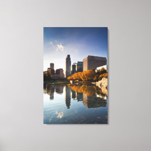USA, Nebraska, Omaha, Gene Leahy Mall, Skyline Canvas Print