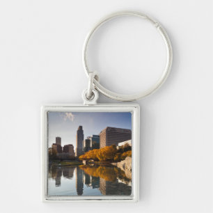USA, Nebraska, Omaha, Gene Leahy Mall, Skyline Key Ring