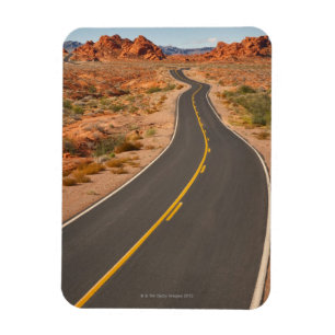 USA, Nevada, Valley of Fire, desert road Magnet