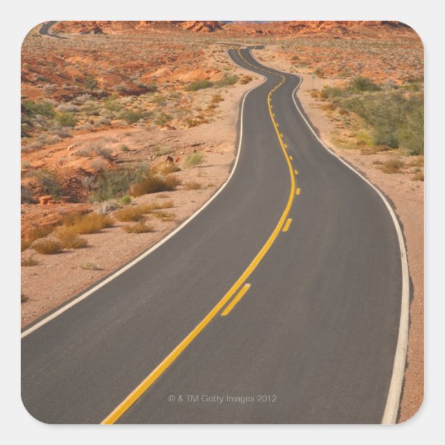 USA, Nevada, Valley of Fire, desert road Square Sticker (Front)
