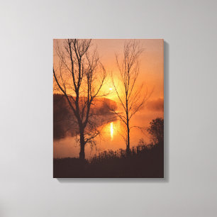 USA, New England, Maine. Autumn Sunrise Canvas Print