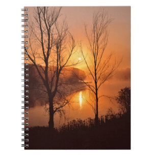 USA, New England, Maine. Autumn Sunrise Spiral Notebook