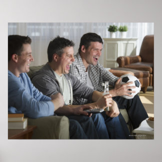 USA, New Jersey, Jersey City, three men watching Poster