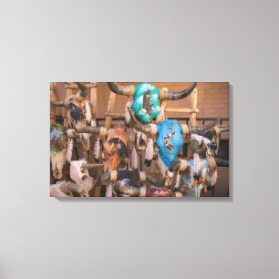 USA, New Mexico, Santa Fe: Downtown Santa Fe, Canvas Print