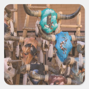 USA, New Mexico, Santa Fe: Downtown Santa Fe, Square Sticker