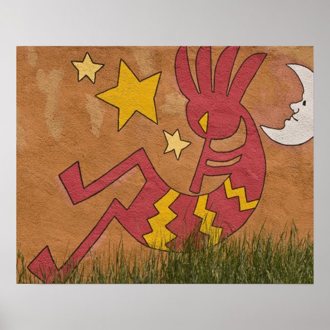 USA, New Mexico, Santa Fe. Wall mural of a Poster (Front)