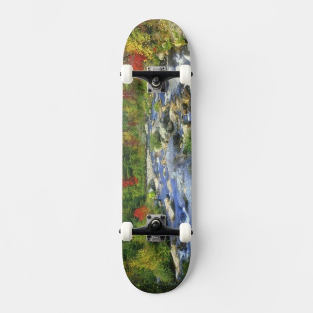 USA, New York. A waterfall in the Adirondack Skateboard (Front)