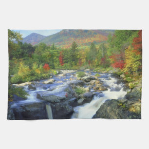USA, New York. A waterfall in the Adirondack Tea Towel