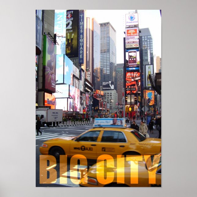 USA New York Big City Lifestyle Taxi Poster (Front)