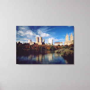 USA, New York City, Central Park, Lake Canvas Print