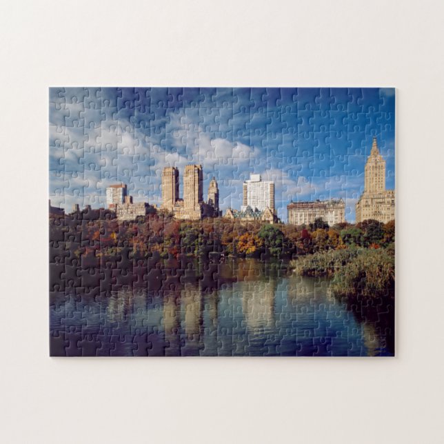 USA, New York City, Central Park, Lake Jigsaw Puzzle (Horizontal)