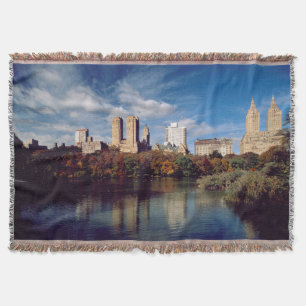 USA, New York City, Central Park, Lake Throw Blanket