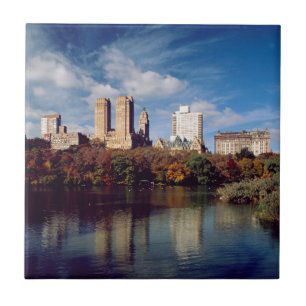 USA, New York City, Central Park, Lake Tile