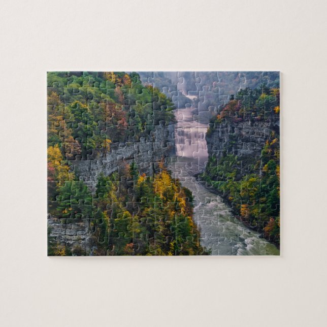 USA, New York, Letchworth State Park. River and Jigsaw Puzzle (Horizontal)