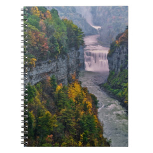 USA, New York, Letchworth State Park. River and Notebook