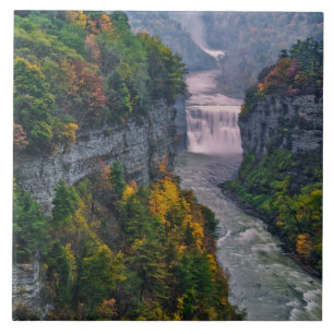USA, New York, Letchworth State Park. River and Tile