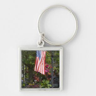 USA, New York, Lewiston. American flag attached Key Ring