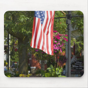 USA, New York, Lewiston. American flag attached Mouse Pad