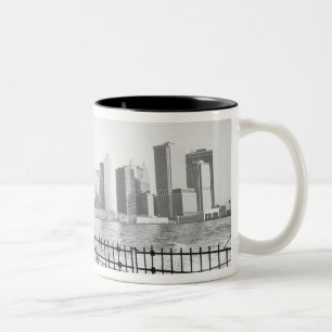 USA, NEW YORK: New York City Lower Manhattan Two-Tone Coffee Mug