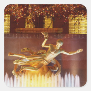 USA, New York, New York City, Statue of Square Sticker