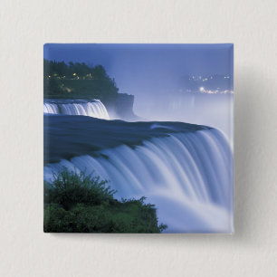USA, New York, Niagara Falls. American Falls in 15 Cm Square Badge