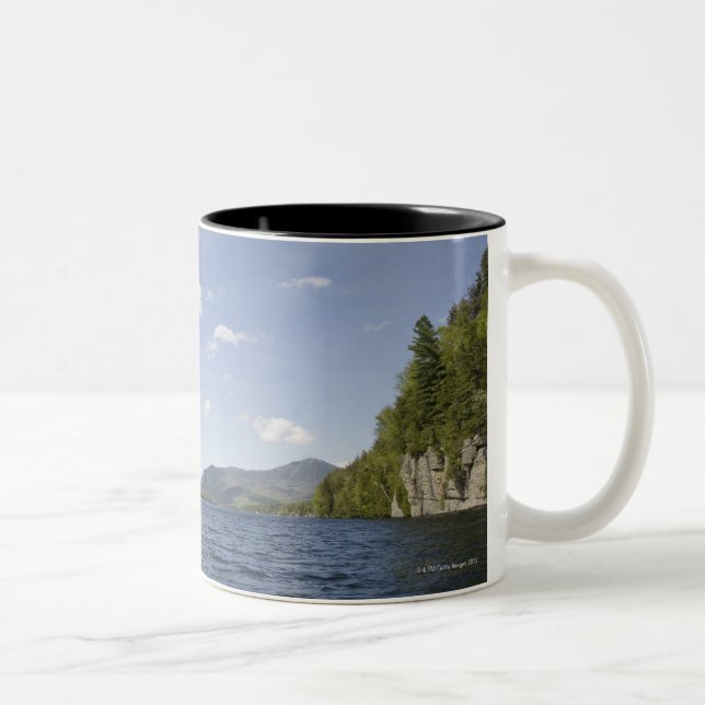 USA, New York State, Adirondack Mountains, Lake 2 Two-Tone Coffee Mug (Right)