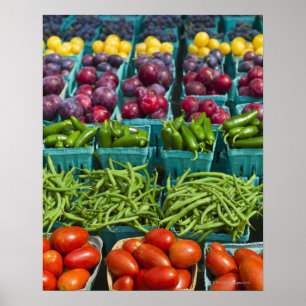 USA, New York State, New York, Vegetables and Poster