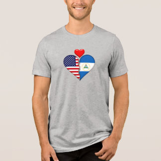 USA Nicaragua Heart flags Hispanic Heritage Tri-Blend Shirt