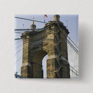USA, Ohio, Cincinnati: Roebling Suspension 15 Cm Square Badge