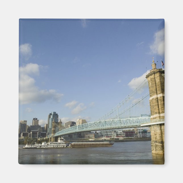 USA, Ohio, Cincinnati: Roebling Suspension 2 Magnet (Front)