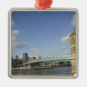 USA, Ohio, Cincinnati: Roebling Suspension 2 Metal Tree Decoration