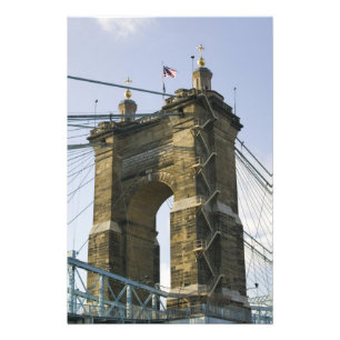 USA, Ohio, Cincinnati: Roebling Suspension Photo Print
