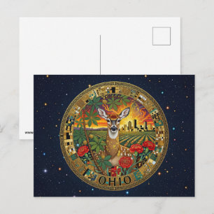USA Ohio state symbols Postcard