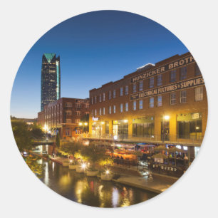 USA, Oklahoma, Oklahoma City, Bricktown Classic Round Sticker