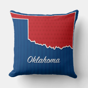 USA Oklahoma State Patriotic Stars and Stripes Map Cushion