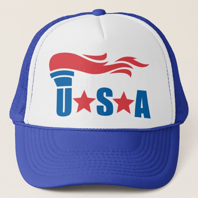 USA Olympic Torch Sports Hat (Front)