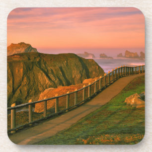USA, Oregon, Bandon. Rocks Viewed From Trail Coaster