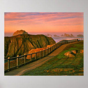 USA, Oregon, Bandon. Rocks Viewed From Trail Poster
