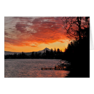 USA, Oregon. Blue Lake And Mt Hood At Sunrise