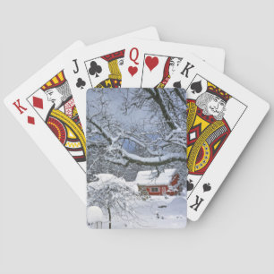 USA, Oregon, Clackamas County. Fresh snow Playing Cards