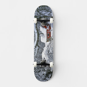 USA, Oregon, Clackamas County. Fresh snow Skateboard