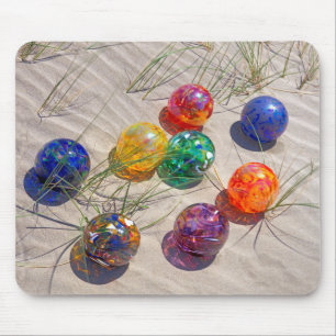 USA, Oregon. Colourful Glass Floats On Sand Dune Mouse Pad