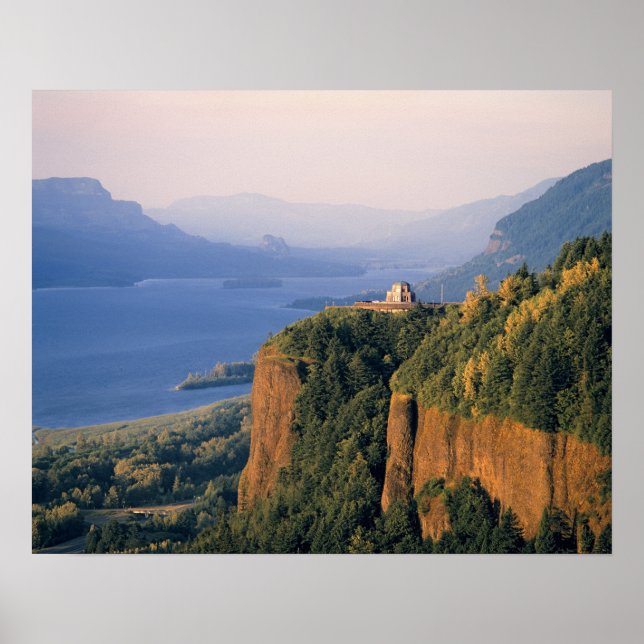 USA, Oregon, Columbia River. Sunset at Crown Poster (Front)
