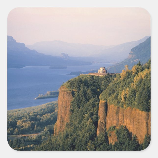 USA, Oregon, Columbia River. Sunset at Crown Square Sticker (Front)