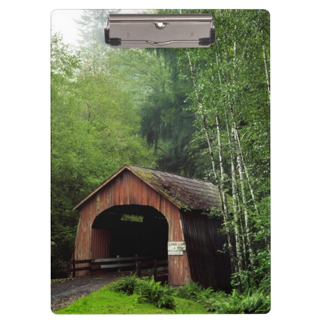 USA, Oregon. Covered Bridge Over North Fork Clipboard (Front)