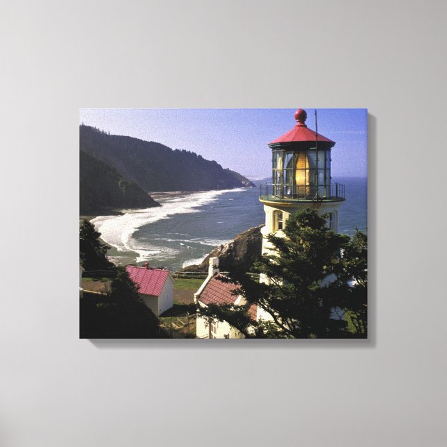 USA, Oregon, Florence. Heceta Head Lighthouse Canvas Print (Front)