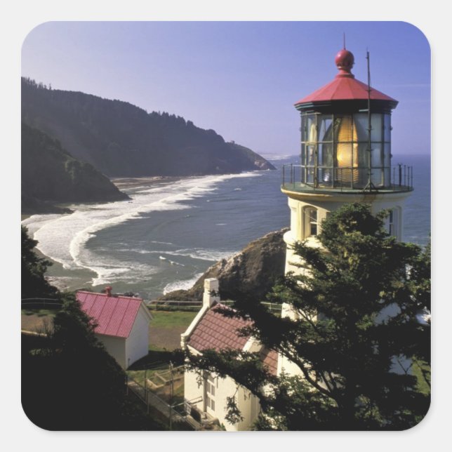 USA, Oregon, Florence. Heceta Head Lighthouse Square Sticker (Front)